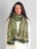 Cashmere Feeling Tree of Life Scarf with Pom-Poms